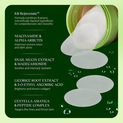 JIYU Toner Pads - Korean Skincare for Dark Spots, Wrinkles & Dull Skin