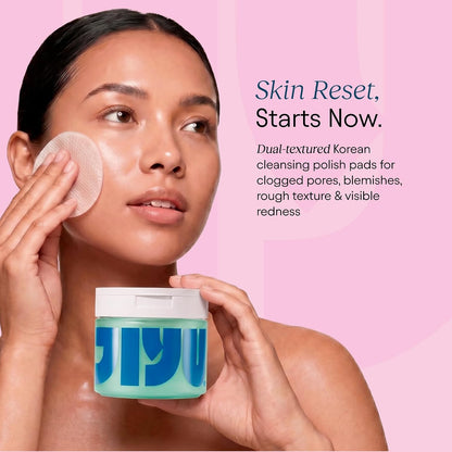 JIYU Cleansing Polish Pads - Korean Skincare for Clogged Pores, Breakouts & Uneven Skin Texture